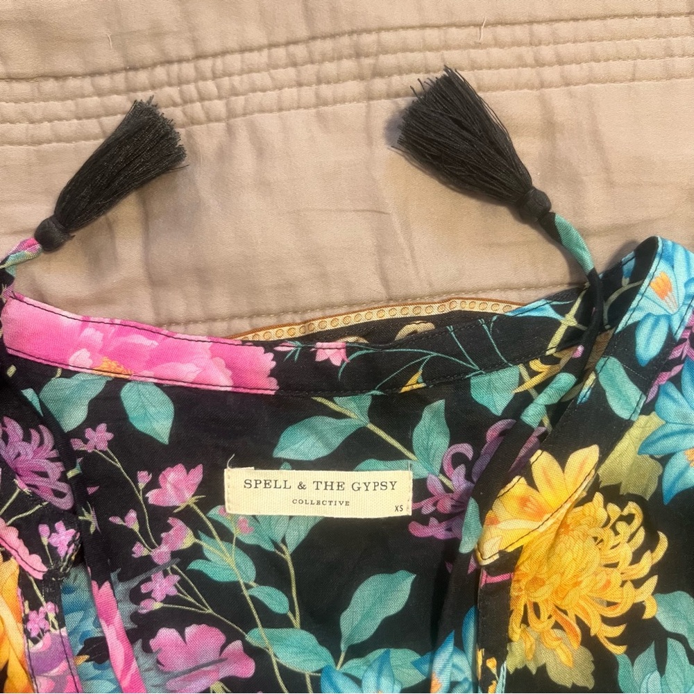 Spell & The Gypsy Butterfly Dress with Bell Sleeves - Picture 2 of 5